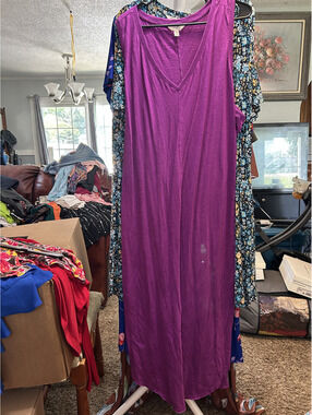 Terra & Sky Purple Sleeveless Maxi Dress 3X 24W-26W